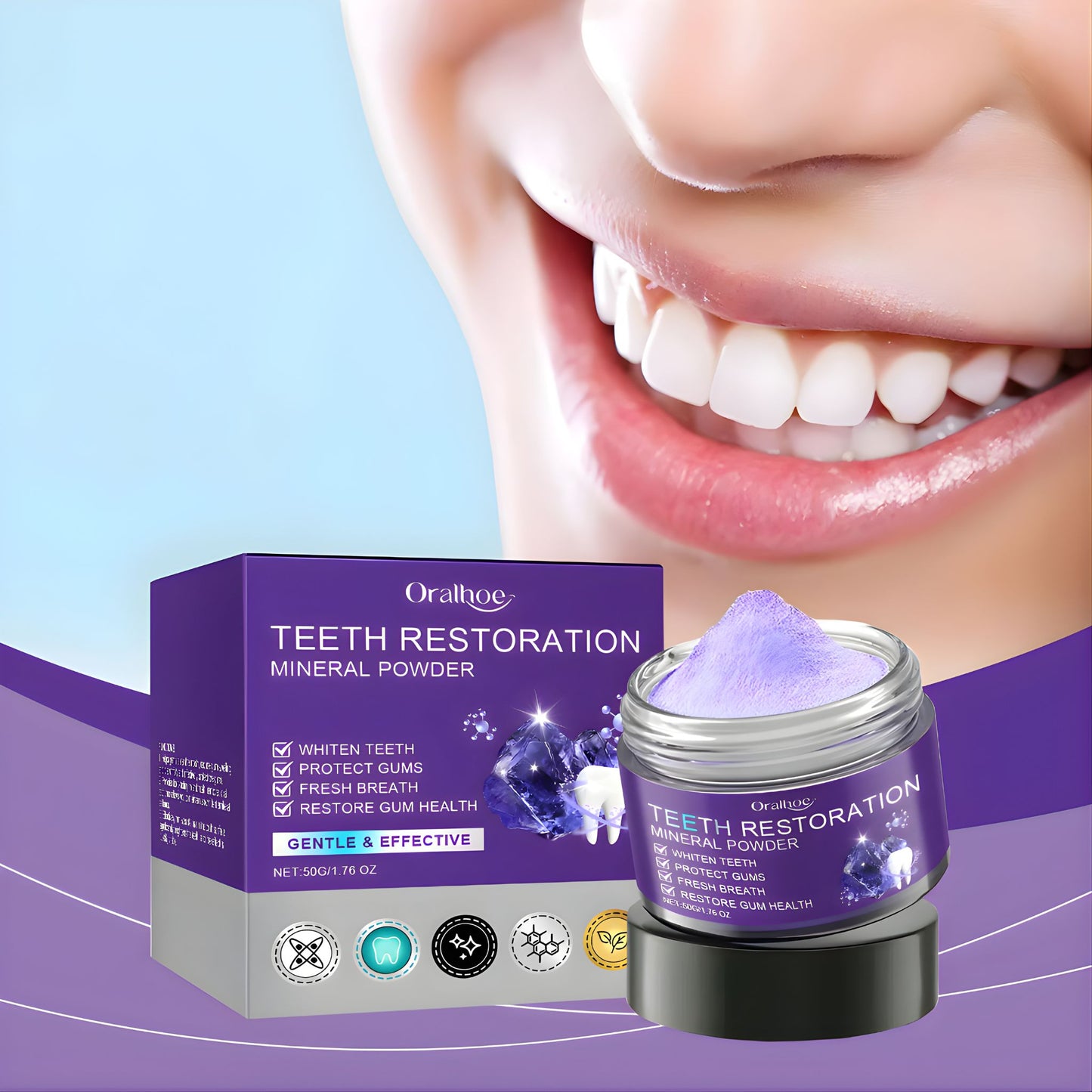 Aplicación del gel blanqueador dental Oralhoe paso a paso
