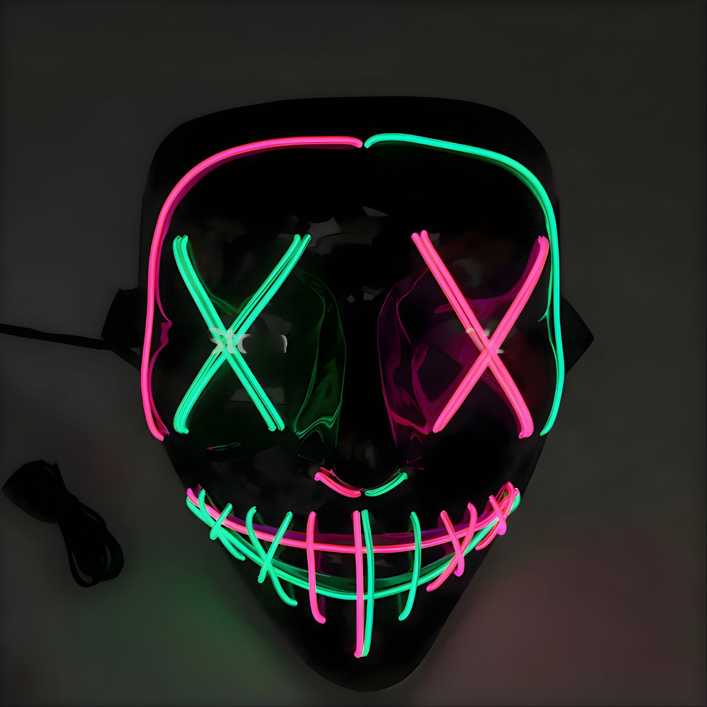 Máscara LED Te Veo No Te Veo para discotecas y raves
