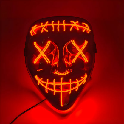 Máscara LED Te Veo No Te Veo brillante para fiestas neón
