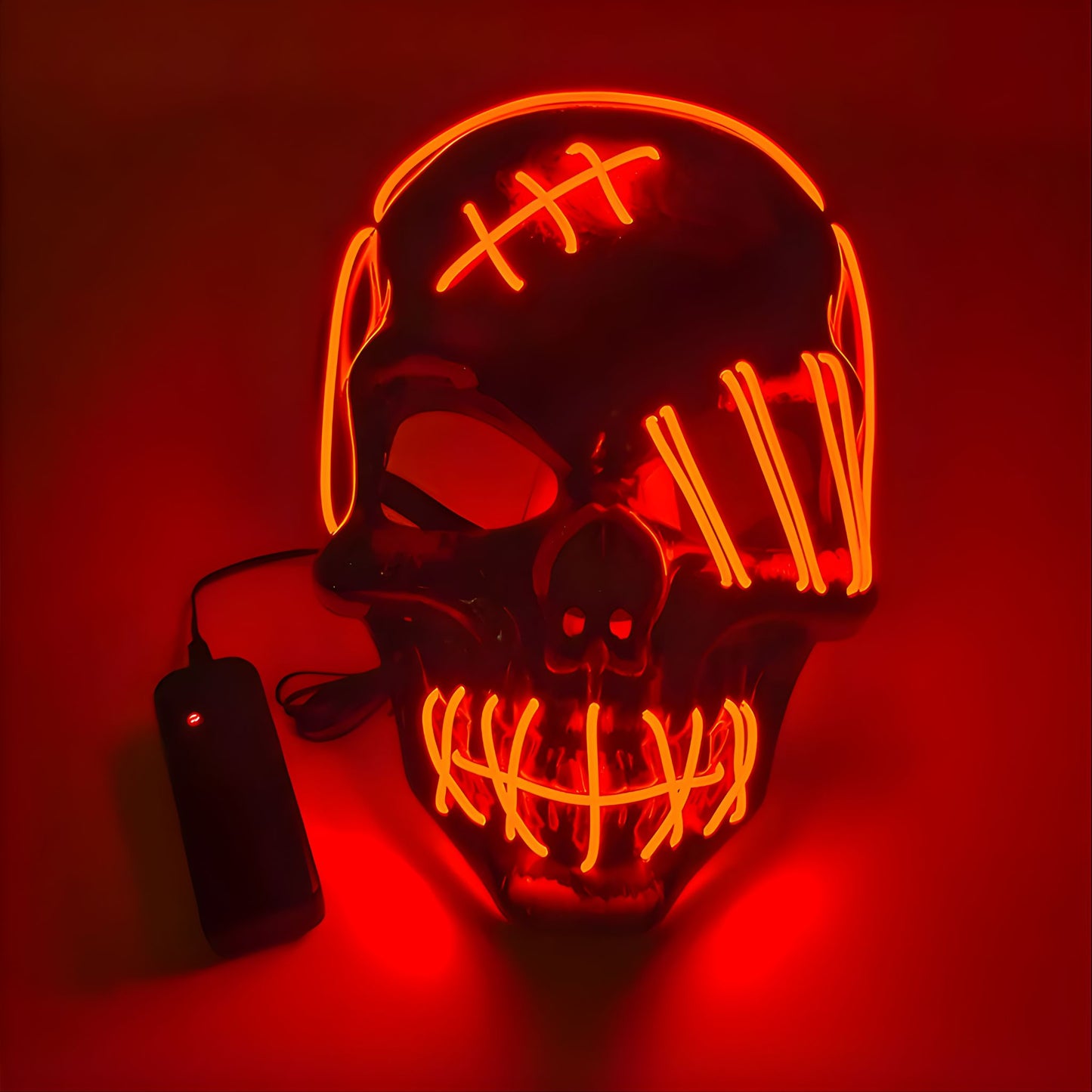 Máscara LED Zombi Pervertido luminosa para fiestas terror
