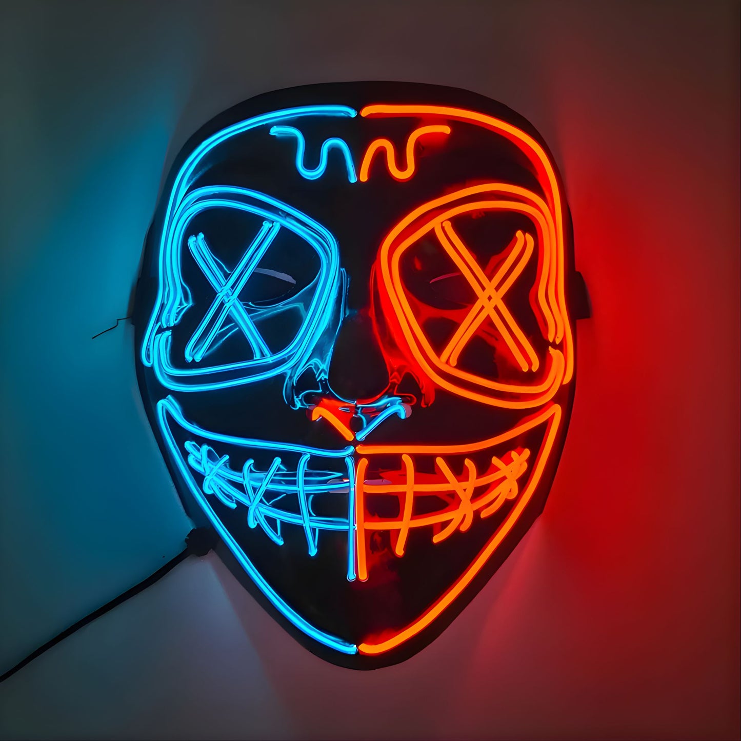 Máscara LED Te Veo No Te Veo luminosa para año nuevo fiestas
