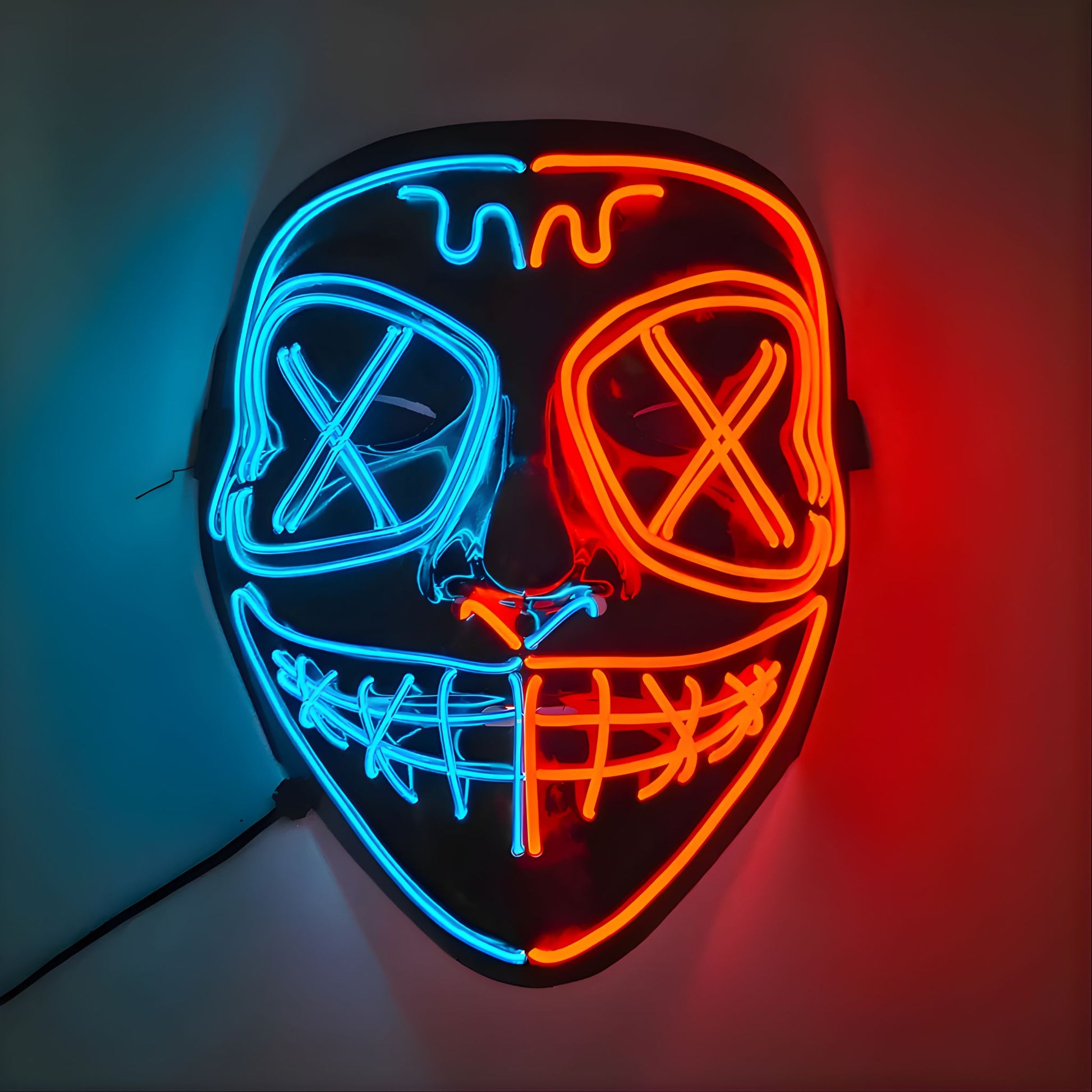 Máscara LED Te Veo No Te Veo luminosa para año nuevo fiestas
