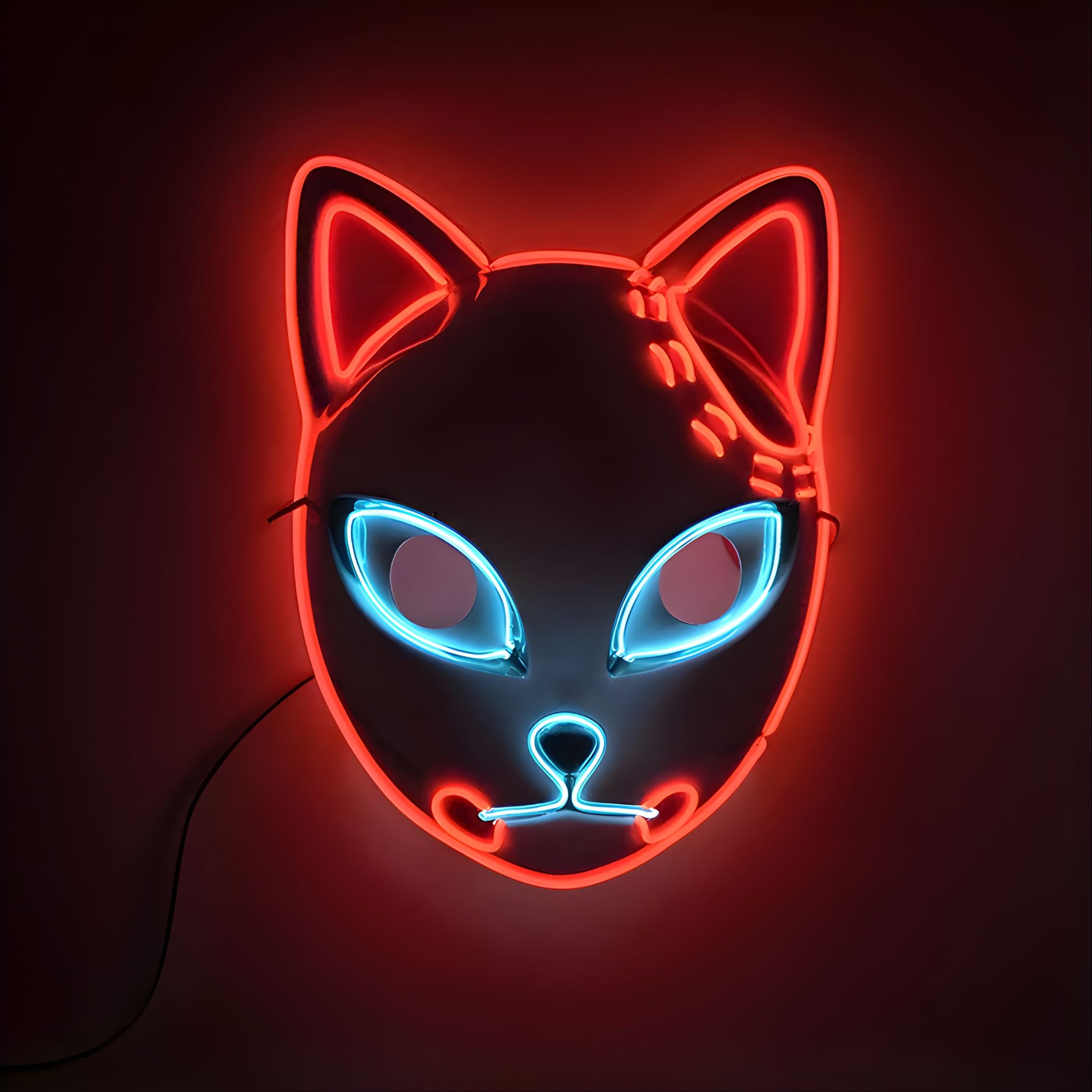 Máscara LED Gata Encantadora neón para eventos y carnaval
