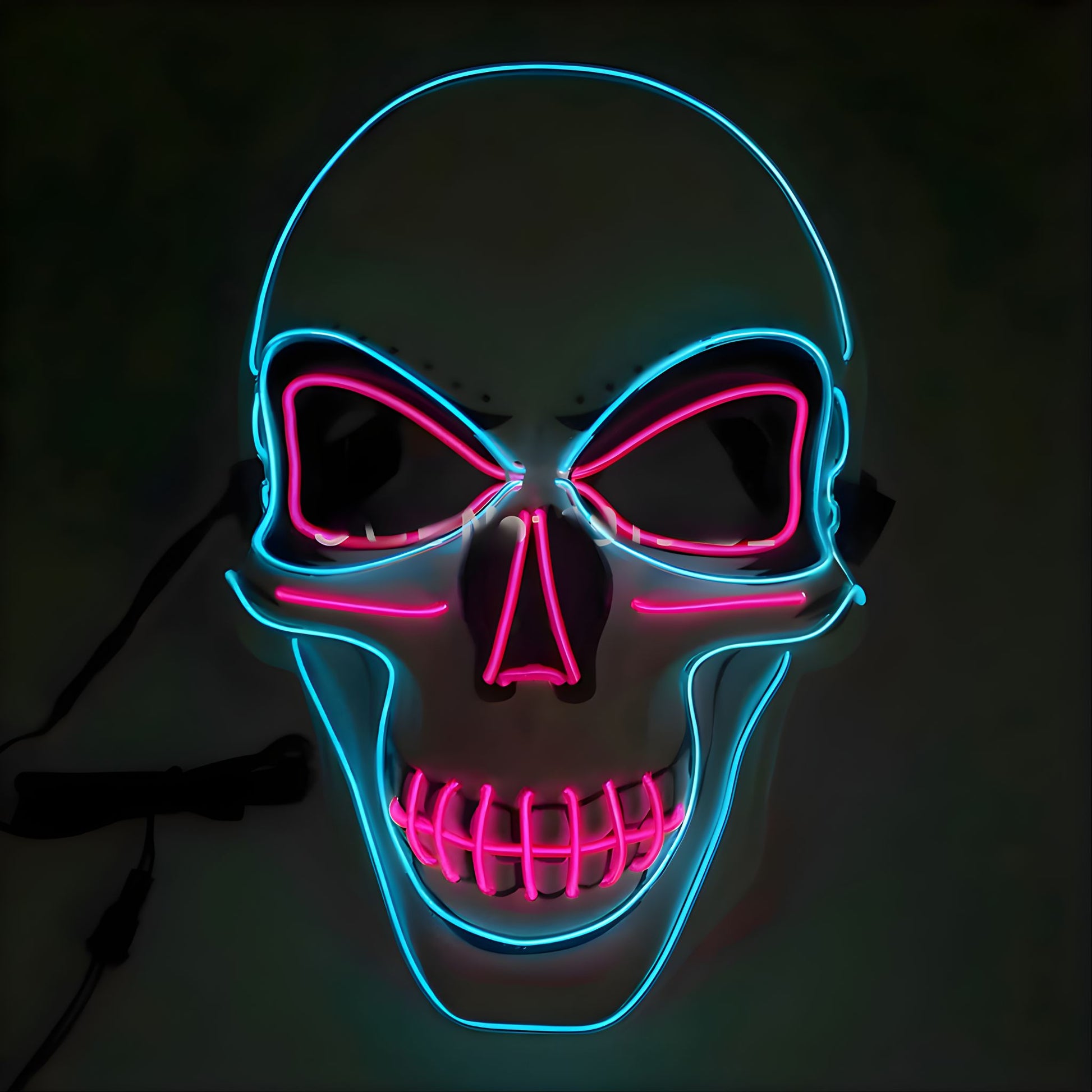 Máscara LED Zombi Pervertido neón para eventos Halloween
