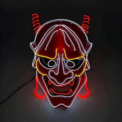 Máscara LED Demonio Diabólico para Halloween y eventos terror
