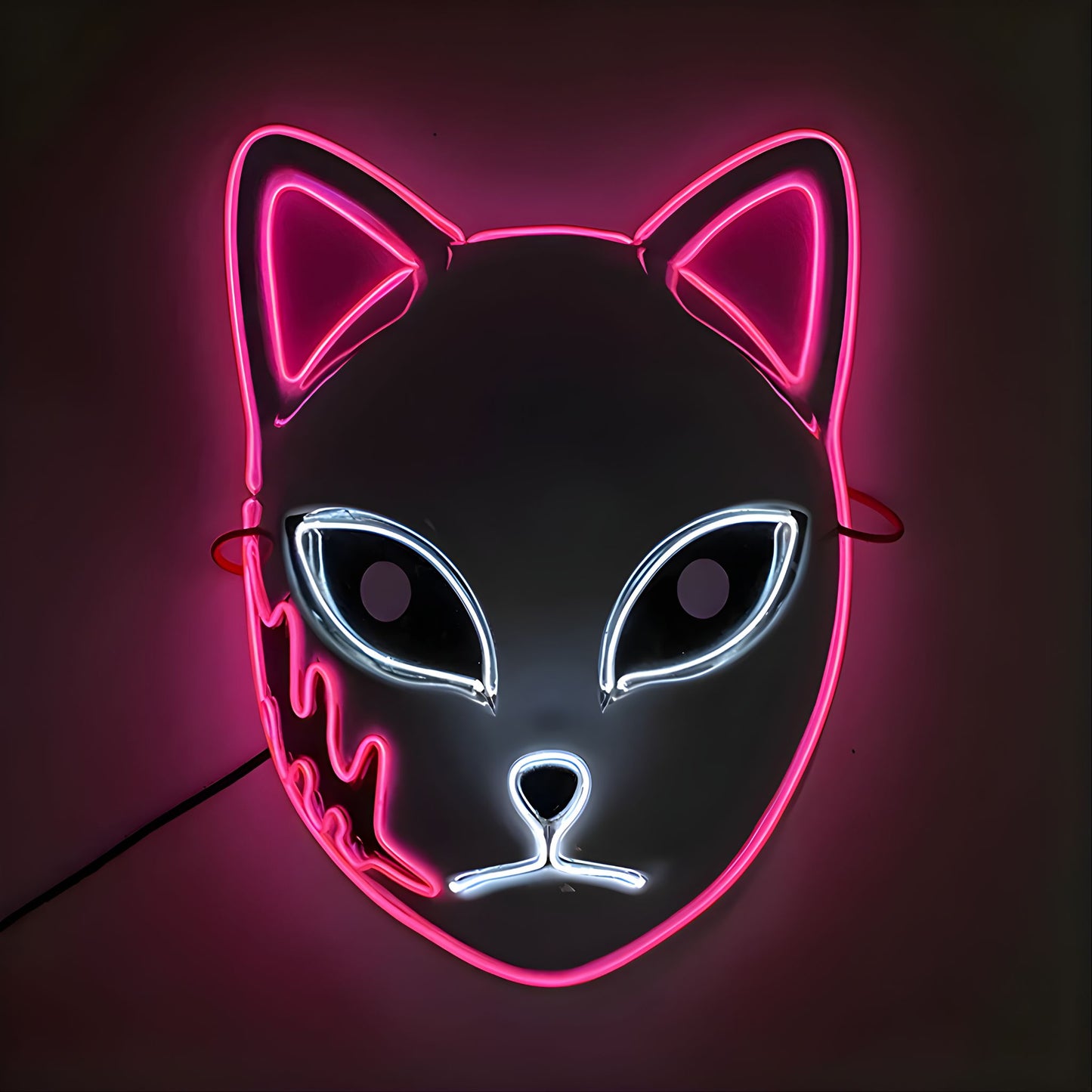 Máscara LED Gata Encantadora neón para Halloween y eventos
