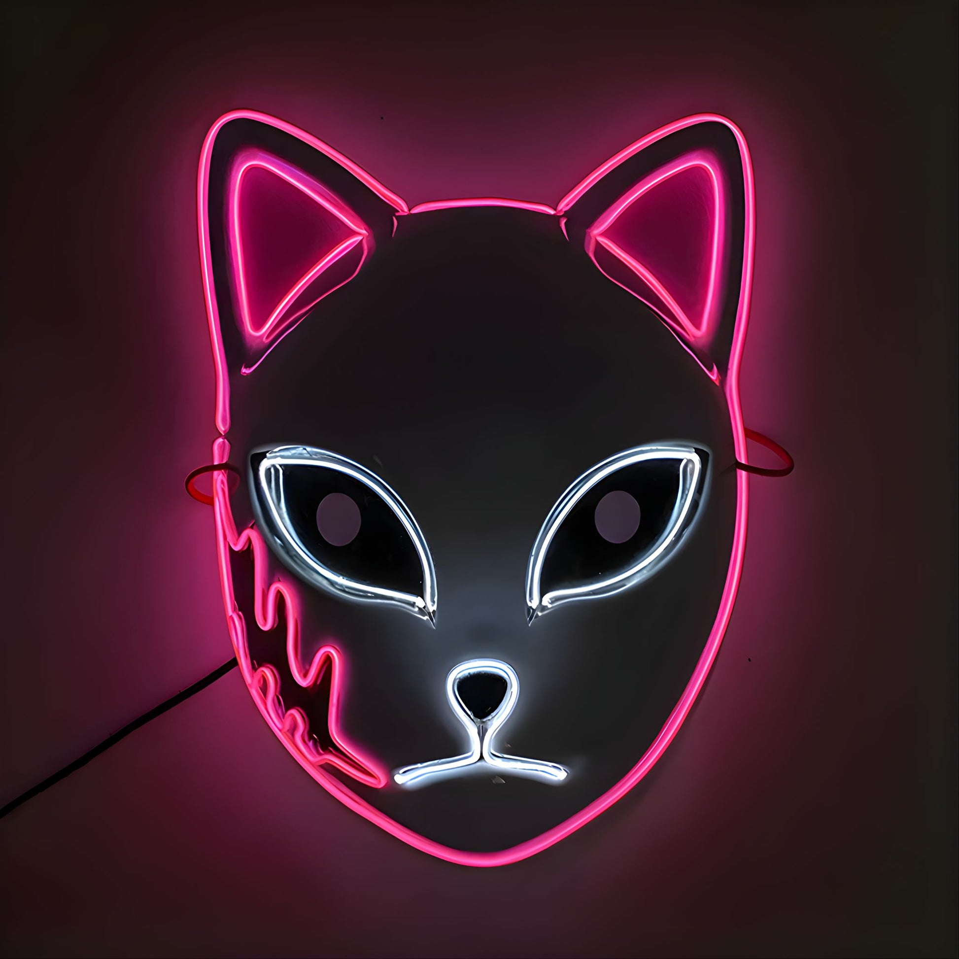 Máscara LED Gata Encantadora neón para Halloween y eventos
