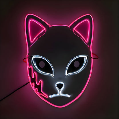 Máscara LED Gata Encantadora neón para Halloween y eventos
