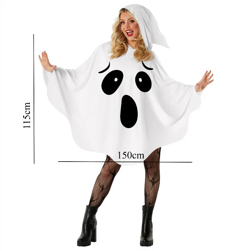 Happy Halloween: Conjunto Festivo de Murciélago Blanco - Bruja con Estilo y Personalidad