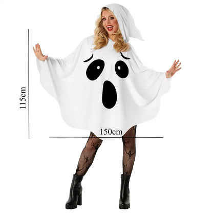 Happy Halloween: Conjunto Festivo de Murciélago Blanco - Bruja con Estilo y Personalidad