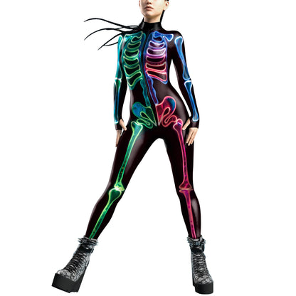 Happy Halloween: Bodysuit Cyberpunk con Esqueleto 3D - [You're My Secret] para Mujeres