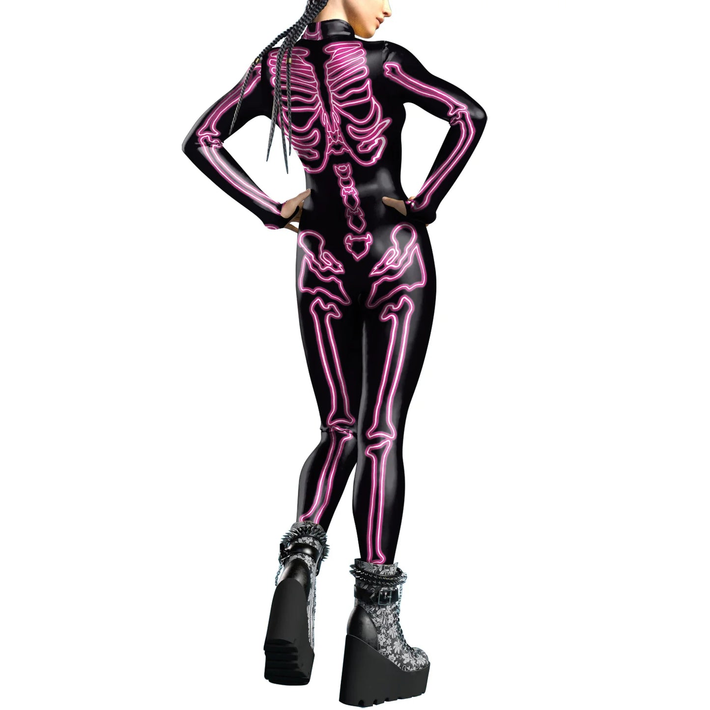 Happy Halloween: Bodysuit Cyberpunk con Esqueleto 3D - [You're My Secret] para Mujeres