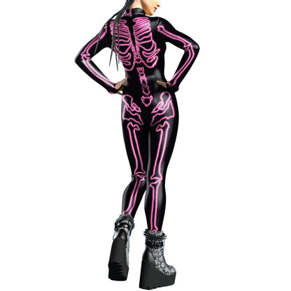 Happy Halloween: Bodysuit Cyberpunk con Esqueleto 3D - [You're My Secret] para Mujeres