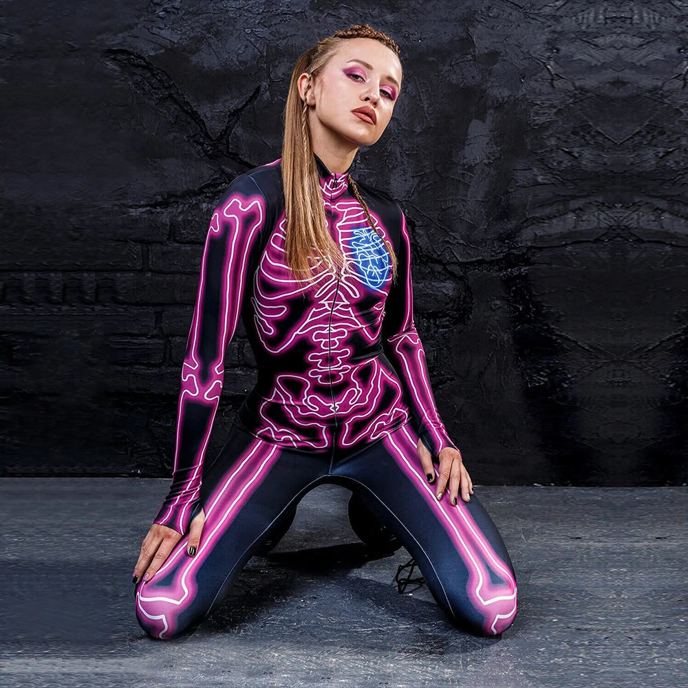 Happy Halloween: Bodysuit Cyberpunk con Esqueleto 3D - [You're My Secret] para Mujeres