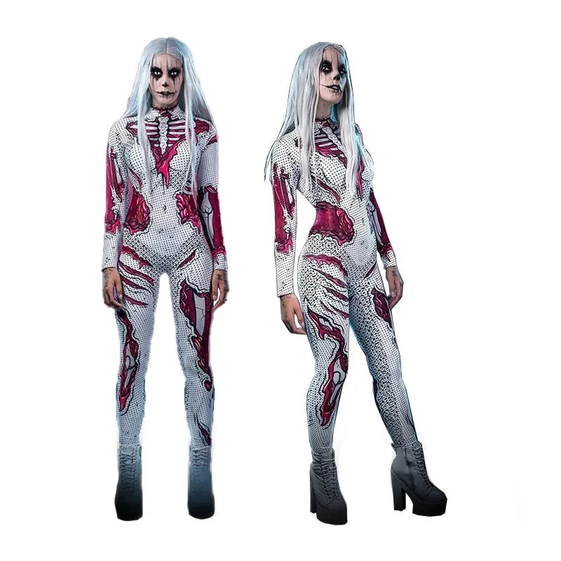 Happy Halloween: Bodysuit de Calavera para Adultos - Ideal para Fiestas de Halloween