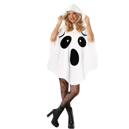 Happy Halloween: Conjunto Festivo de Murciélago Blanco - Bruja con Estilo y Personalidad