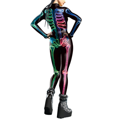 Happy Halloween: Bodysuit Cyberpunk con Esqueleto 3D - [You're My Secret] para Mujeres