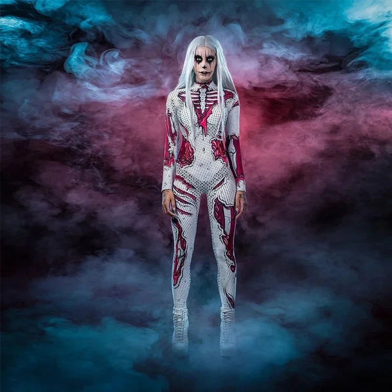 Happy Halloween: Bodysuit de Calavera para Adultos - Ideal para Fiestas de Halloween