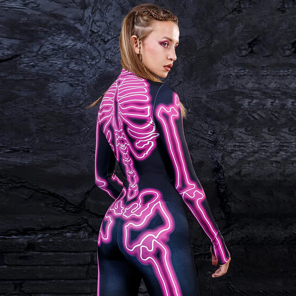Happy Halloween: Bodysuit Cyberpunk con Esqueleto 3D - [You're My Secret] para Mujeres
