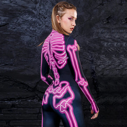 Happy Halloween: Bodysuit Cyberpunk con Esqueleto 3D - [You're My Secret] para Mujeres