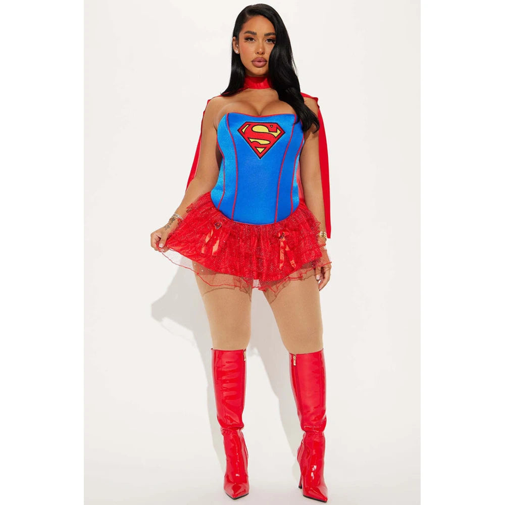 Happy Halloween: Traje de Supergirl para Adultas - Capa Elegante para Fiestas