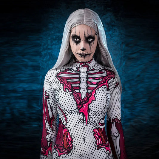 Happy Halloween: Bodysuit de Calavera para Adultos - Ideal para Fiestas de Halloween