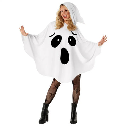 Happy Halloween: Conjunto Festivo de Murciélago Blanco - Bruja con Estilo y Personalidad