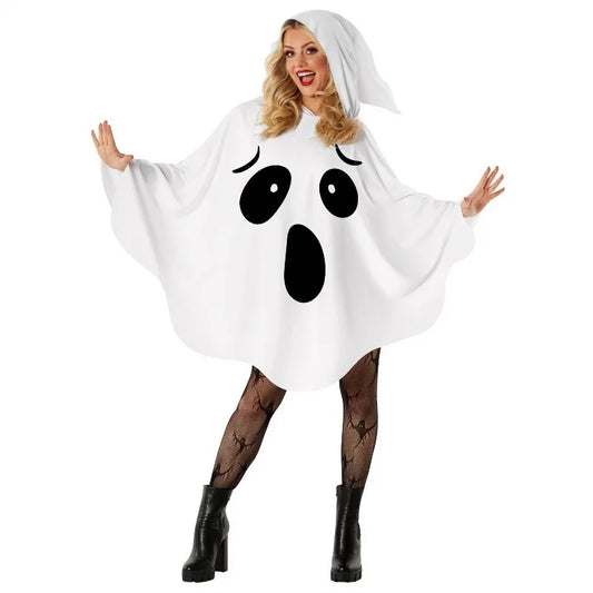 Happy Halloween: Conjunto Festivo de Murciélago Blanco - Bruja con Estilo y Personalidad