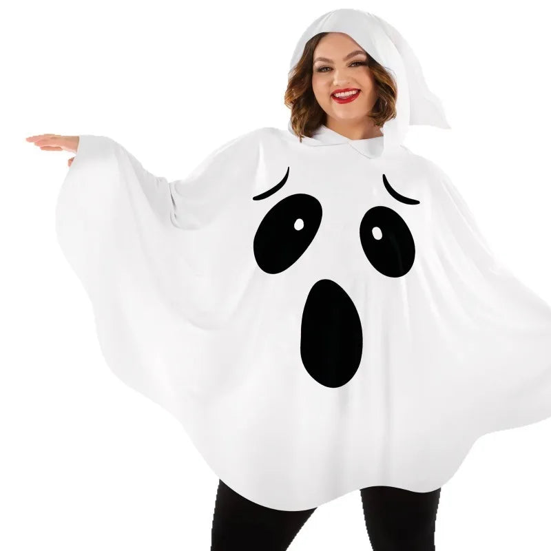 Happy Halloween: Conjunto Festivo de Murciélago Blanco - Bruja con Estilo y Personalidad