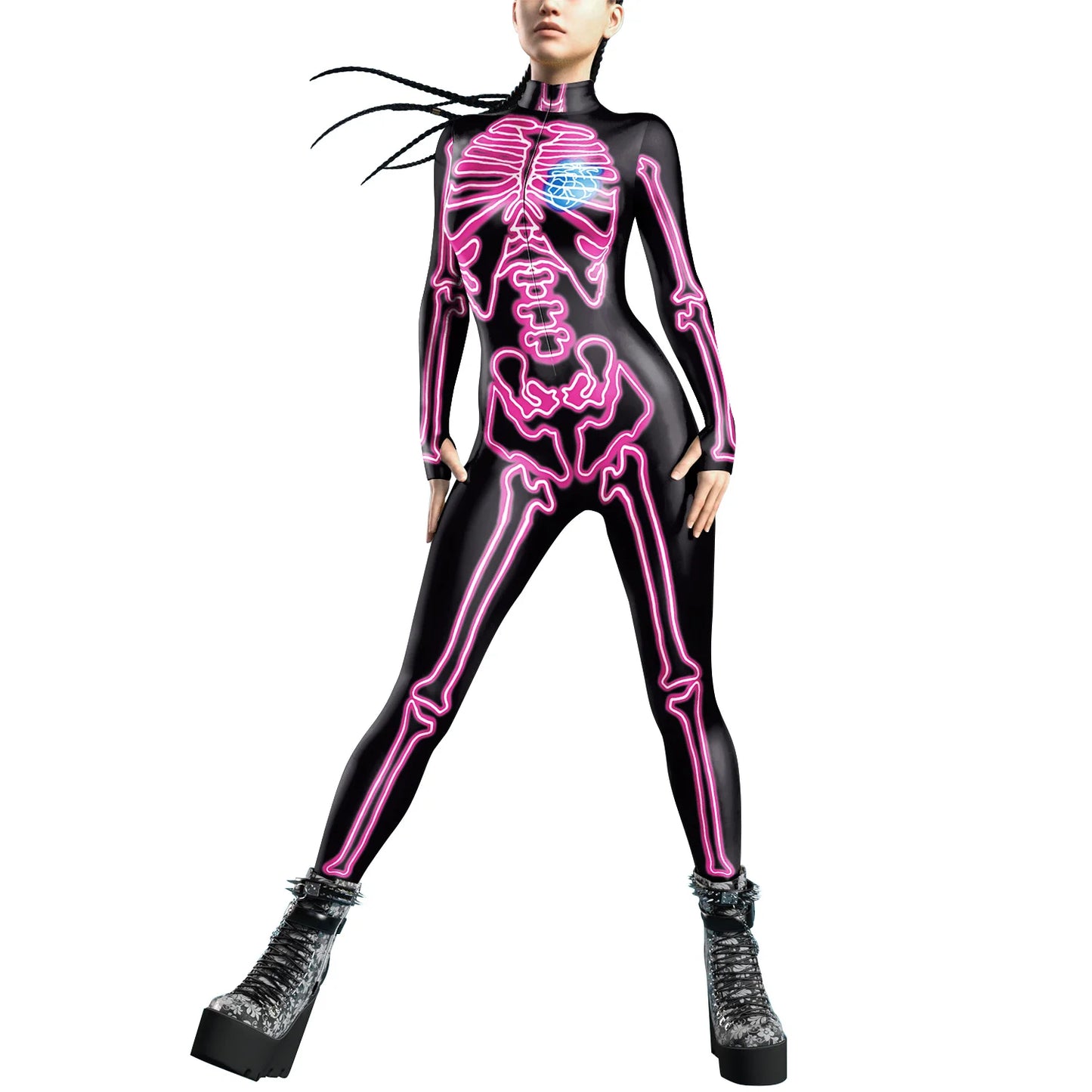 Happy Halloween: Bodysuit Cyberpunk con Esqueleto 3D - [You're My Secret] para Mujeres