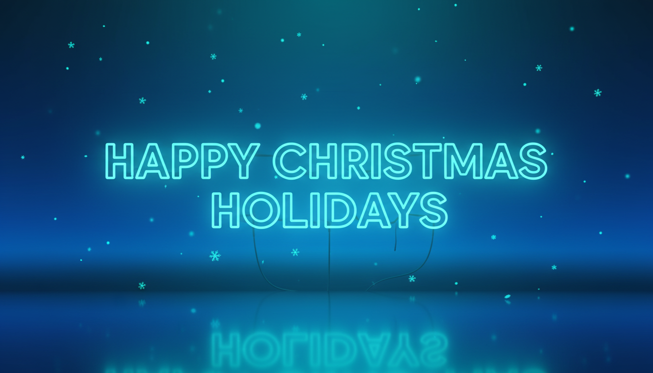 Banner HAPPY CHRISTMAS HOLIDAYS - Luces encendidas